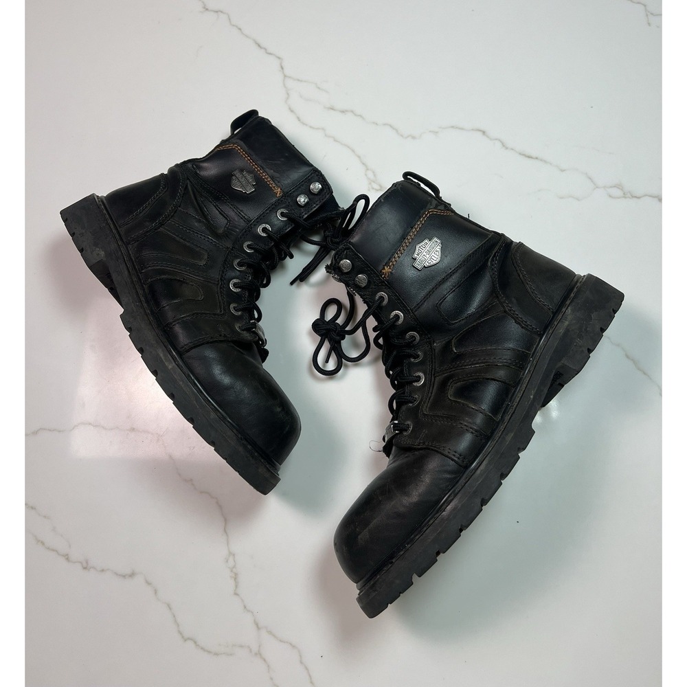 Harley-Davidson Men's Chad Black Leather Steel Toe Work Boots D93176 Size 10.5 M